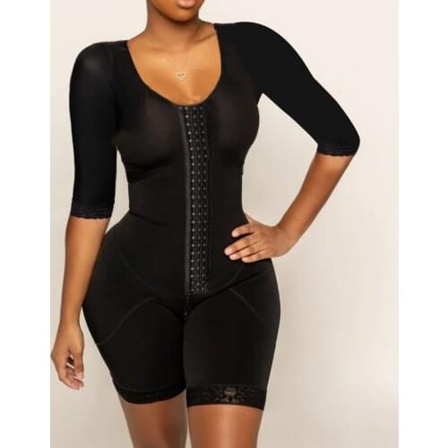 Full Body Skims Shaping Bodysuits For Half Sleeve Compression Garments After Liposuction Postpartum Shapewear Women Faja