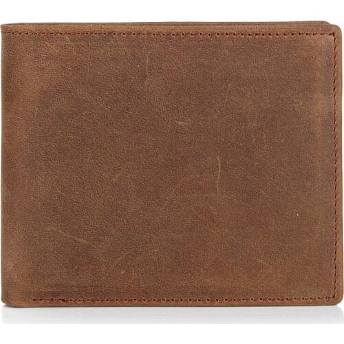 MISFITS NEW Genuine Leather Mens Wallets Crazy Horse Leather Men Wallet Coin Pocket and Card Holder High Quality Purses for Male