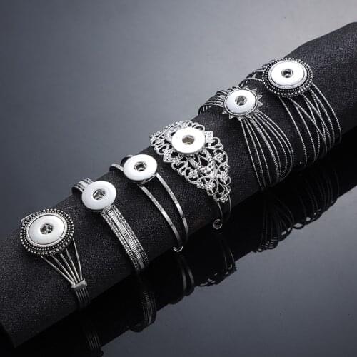 Snap Brass Bracelet 18 mm Interchangeable Bracelets For Men And Women Classic Bracelet Retro four seasons all-match copper brace