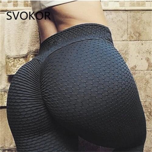 SVOKOR Solid Push Up Leggings Women FitnessSexy Clothing High Waist Pants Female Workout Breathable Skinny Leggings 2 Color