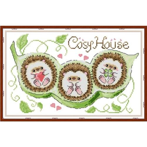DA555 Pea house cross stitch kit aida 14ct 11ct count print canvas cross stitches needlework embroidery DIY handmade