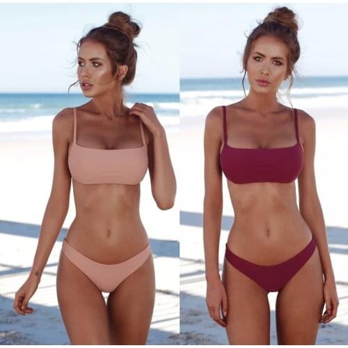 2021 New Sexy Push Up Unpadded Brazilian Bikini Set Women Vintage Swimwear Swimsuit Beach Suit Biquini Bathing Suits