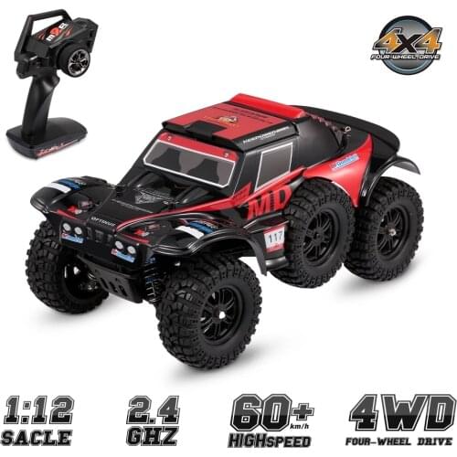 New RC Car 4WD 1/12 60KM/H Radio Control Racing Car RTR ESC 540 Brushed Motor RC Off-Road Car Dustproof Impact-Resistant