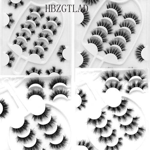 NEW 2/7/8Pairs 10-25mm 3d Mink Lashes Bulk Faux with Custom Box Wispy Natural Mink Lashes Pack Short Natural False Eyelashes