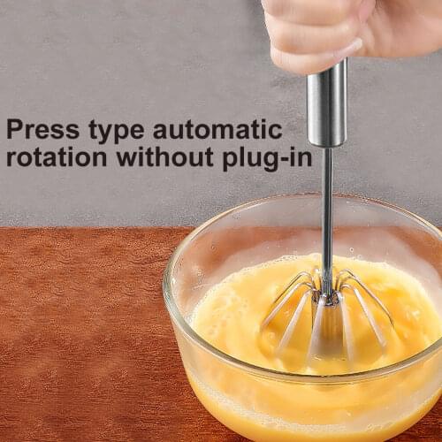 Semi-automatic Egg Beater 304 Stainless Steel Egg Whisk Manual Hand Mixer Self Turning Egg Stirrer Kitchen Accessories Egg Tools