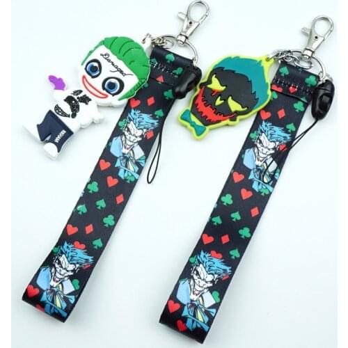 Cartoon Clown Mobile Phone Portable Short Lanyard for Keys Phone Cord Strap Wrist Strap Keyring Cosplay Bag Keychain Gift