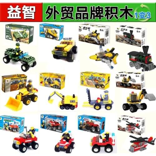Single Sale Enlighten educational toys Excavator Fighter Dumper Truck DIY toys building blocks,children toys playmobile gifts