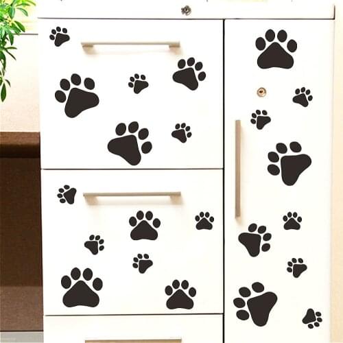22 Cat Dogs Paw Print Removable Wall Stickers for Kids Room Decorative Decal Furniture Window Multifunction Wall Sticker