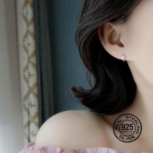 925 Sterling Silver Earrings For Women Set Gold Daisy Flower Simple Design Creative Korea Fashion Girl Wedding Jewelry INEFFA