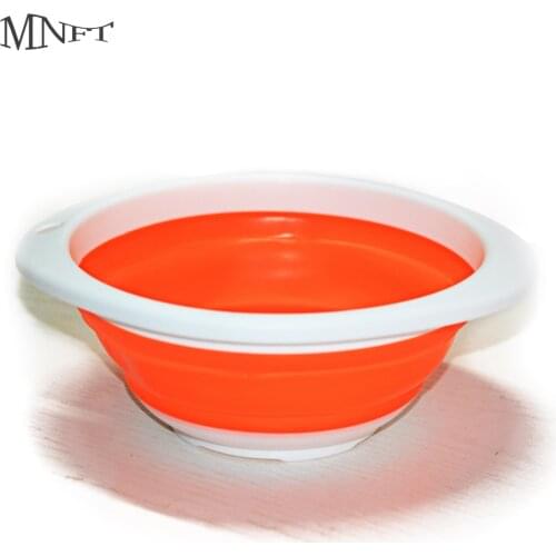 MNFT 1Pcs Folding Bait Basin 3 Size Mixing Bait Plastic Pot Durable Silica Gel Container Carp Fishing Live Bait Non Stick Cup
