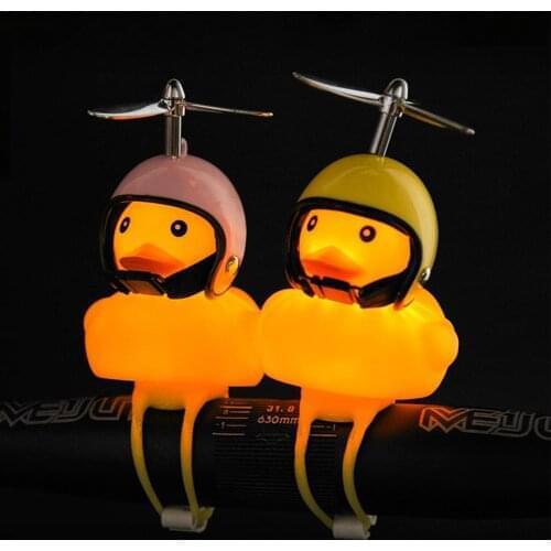 Bicycle Light Bike Horn Bell Duck Front Lights Tail Handlebar Head Lamp Cute Flash Children Adults Cycling Rubber Warning Siren