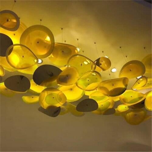 New Style Home Decoration Plates Murano Glass Flower Plates Modern Ceiling Lights