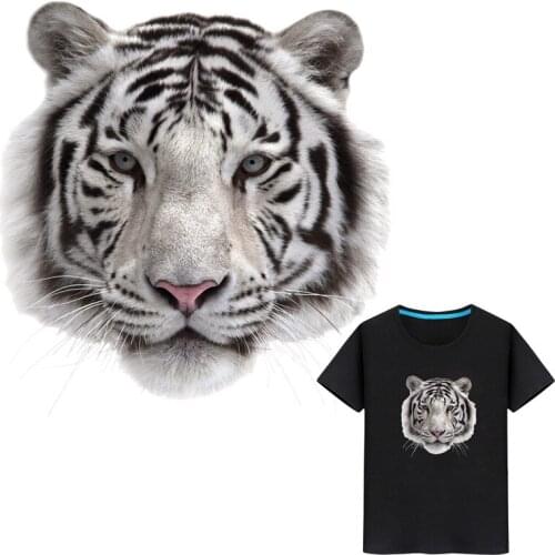 Iron-on Transfers Cute Patches for Clothing Vinyl Thermo Stickers Applique Diy Tiger Heat Thermotransfer Stripes on Clothes Set