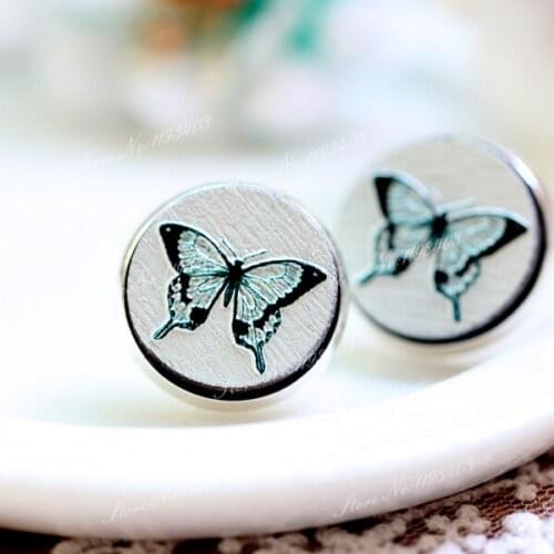 Unique 3D Tree Embossed 16mm Round Coloured Drawing pattern Laser Cut wood Cabochon DIY for Rings, Earring,Brooch,Necklace