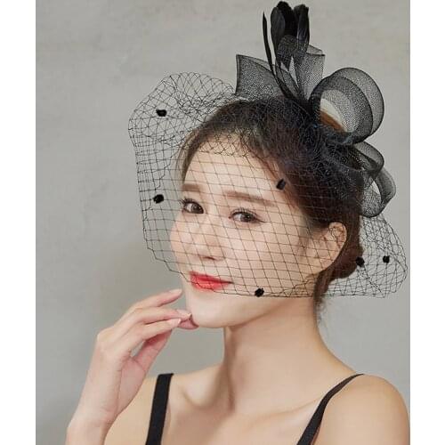 Feather Fascinators Womens Headwear Flower Derby Hat for Cocktail Ball Wedding Headband Elegant Clip Wedding Bridal Tea Party