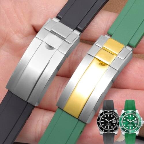 Hight Quality Watchbands For Rolex DAYTONA GMT SUBMARINER Watch Accessories Men Silicone Watch Bracelet Band Rubber Watch Strap