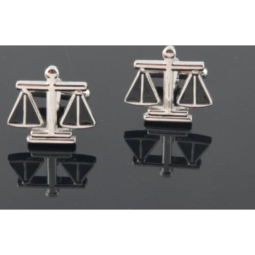 10pairs/lot Copper Libra Scales Cufflinks Round Balance Scales Cuff Links Shirt Studs Gift Lawyer Mens Jewelry Wholesale