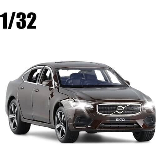1:32 All New S90 Alloy Car Metal Toy Car With Sound Light Pull Back Vehicle For Kids Toys Free Shipping