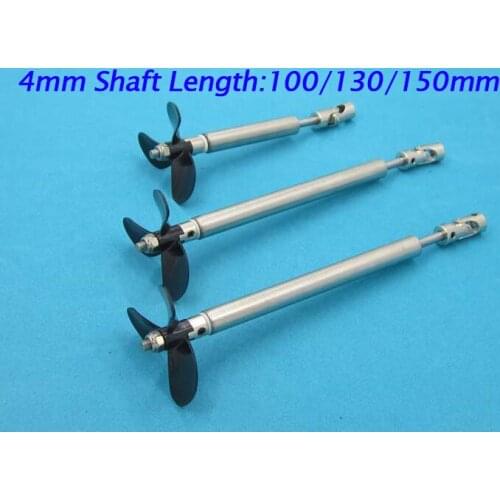 1Set 4mm RC Boat Shaft Assembly Motor Drive Shaft+Coupler+Propeller+Bushing+Bearings Spare Parts For RC Boat Model