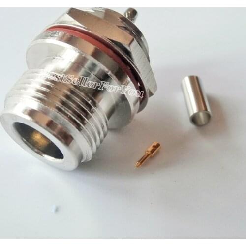 1Pcs N Female Jack Bulkhead Crimp RG174 RG316 LMR100 Cable O-Ring Connector S