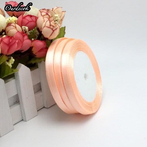 10 Roll 250 Yards 1/4" 6mm Peach color Brand Crimson Satin Ribbon Craft Bow Wedding Present Supply Decor Hot