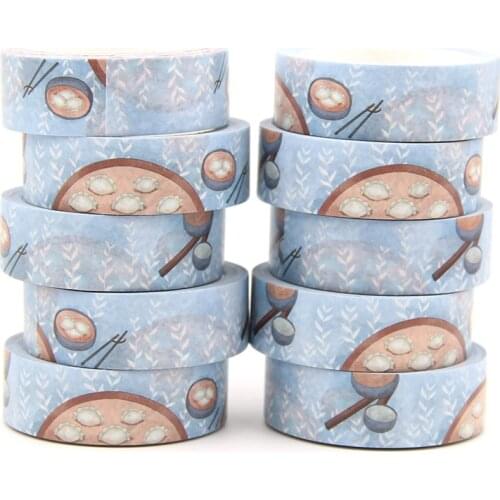 10PCS/lot 15MM*10M Solar Terms Winter Dumplings washi tape Masking Tapes Decorative Stickers DIY Stationery School Supply