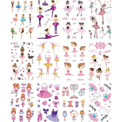 12 Sheets Flower Mermaid Unicorn Dinosaur Temporary Tattoo Sticker For Kid Children Fake Joker Tattoo kids Tattoo Sticker Shark