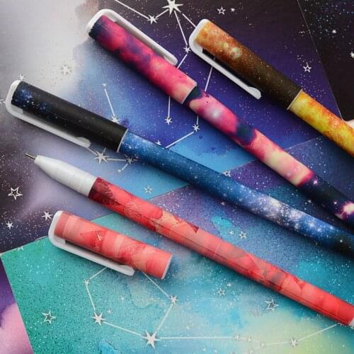 4 set/Lot Galaxy Gel pen 0.5mm fine nib color ink pens Wholesale Stationery Office accessories school supplies Canetas EB308