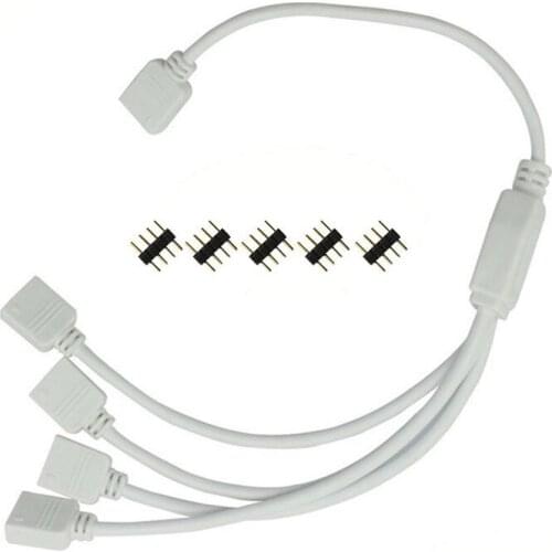 4 Pin RGB Connector Cable 1 to 2 3 4 Ports LED extension Splitter Cable wire For RGB LED Strip with 4 Pin Plugs