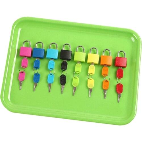 8 Pieces Colorful Key & Lock in Plastic Salver for Children Kids Montessori Math Toy Early Teaching Supply