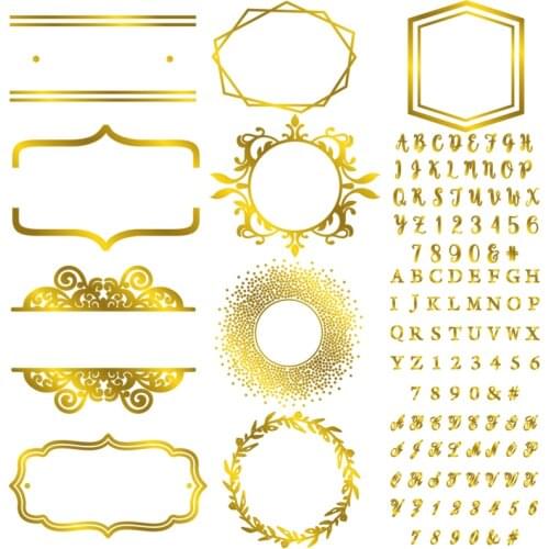 A-Z Alphabets 0-9 Numbers Irregular Frame Hot Foil Plates for Scrapbooking DIY Paper Card Making Embossing Craft New Dies