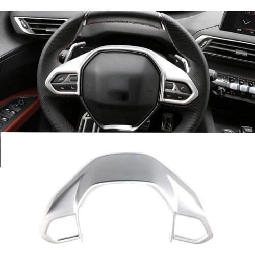 Accessories Stickers Car Styling Car ABS Plastic Interior Steering Wheel Cover Trim For 2017 Peugeots 3008 GT