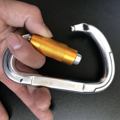 Mountaineering Aluminum Alloy Caving Rock Climbing Carabiner D Shaped Safety Master Screw Lock Buckle Escalade Equipement