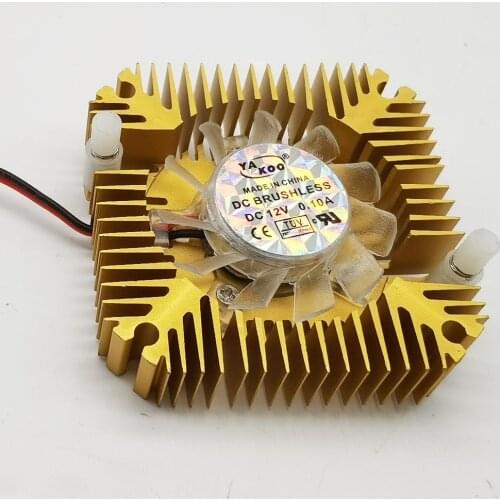 Golden Silver Aluminum Heatsink with fan for High power 5W/10W LED chip light Cooling Cooler DC12V