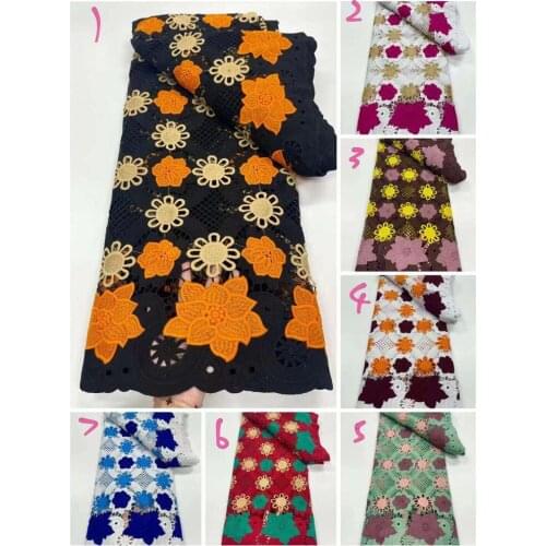 BEAUTIFICAL New fashion 2021 High Quality three color water soluble lace fabric embroidery african mesh guipure lace ML77G01