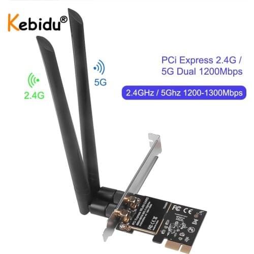 PCI-e Wireless Wifi Adapter Network Card 1200Mbps RTL8812AE Chip Dual Band 5G 2.4G PCI Express Antenna For Windows