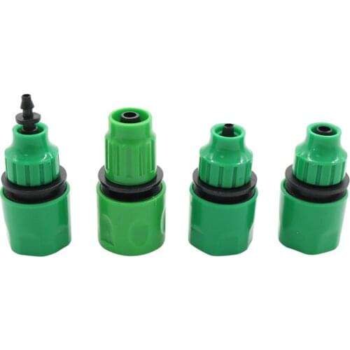 Garden water tap Quick connector with 4mm,8mm Barb Greenhouse drip Irrigation Pipe Fittings Hose Coupling Adapter 2 Pcs