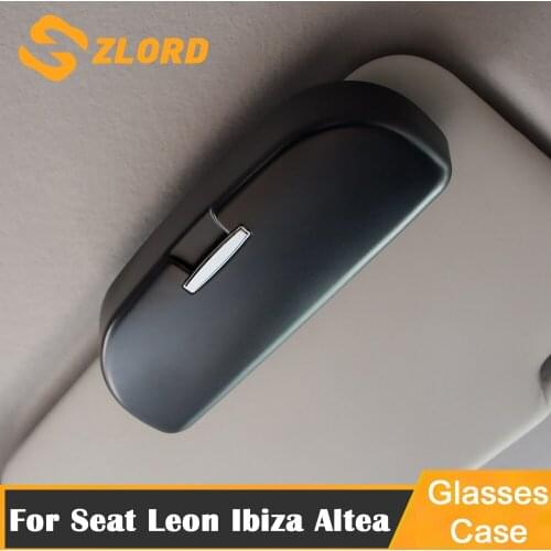 Zlord Car Sunglasses Holder Glasses Case Cage Storage Box for Seat Leon Ibiza Altea MG 3 ZR Accessories