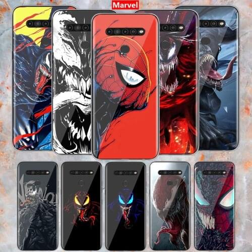 Marvel Avengers Super Hero Venom For LG G8 G8S G8X V30 V30S V40 V50 V50S V60 Q60 ThinQ 5G Soft TPU Silicone Black Phone Case