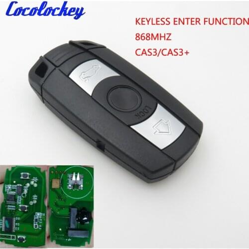 Cocolockey 3 Button Smart Keyless Enter Go Fuction 868MHZ Fit for BMW E90 Remote Key CAS3 CAS3+ System NO LOGO