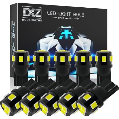 DXZ 10PCS Canbus W5W T10 LED Bulbs 7SMD 12V WY5W 194 Car Clearance Interior Map Dome Parking Light Auto License Plate Lamp 6500K