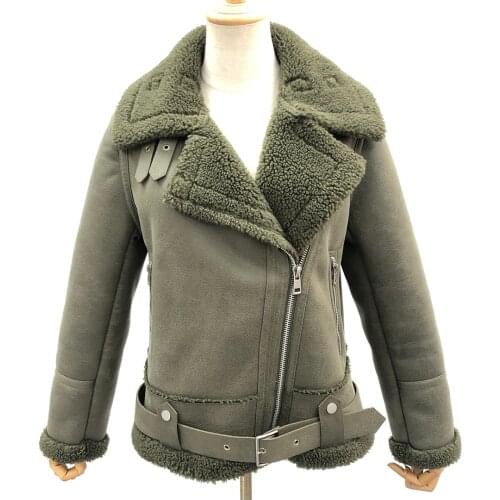 Janefur Ladies Winter Fur Sheep Shearling CoatNew Style Wholesale High Quality Sheepskin Jacket Women