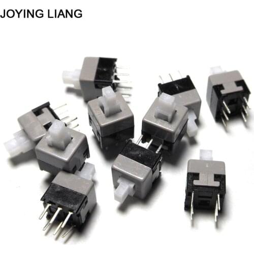 JOYING LIANG 8.5*8.5MM Self-locked Push Button Switch White Micro Square Tact Switch DIY Electronic Switch 0.5A 30V 8.5x8.5