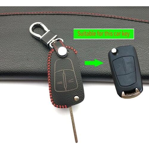 Top layer Leather 2 buttons Case Cover For Opel Astra Corsa Meriva Zafira Antara ASTRA J Mokka Insignia for Chevrolet Cruze Aveo