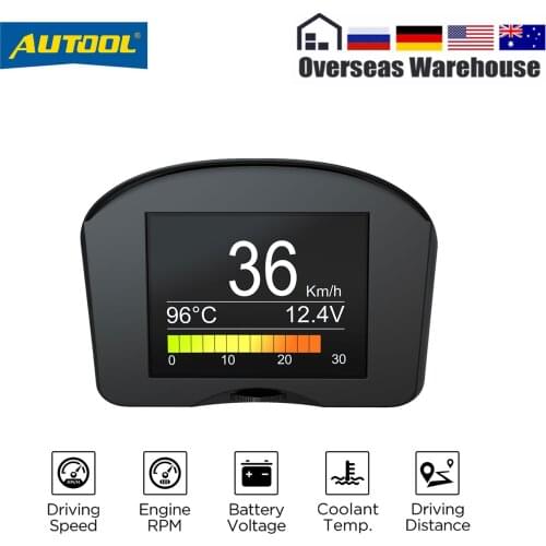 AUTOOL X50Plus Multi-Function OBD Car Head-up Indicator Digital Obd 2 HUD Meter Auto Alarm Water Temperature Gauge Speed