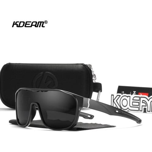 KDEAM One Piece Shield Mens Polarized Sunglasses Reduce The Wind Resistance Designed Sun Glasses Sports Driving Shades CE