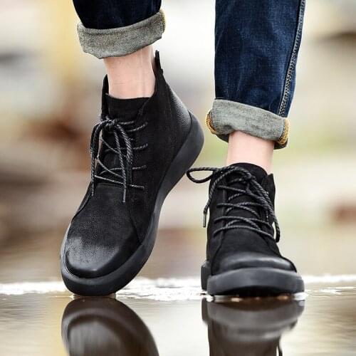 Mens Mens chelsea winter rain dress men high MEN boot black heel Winter ANKLE botas footwear casual for cowboy platform cotton