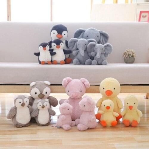 5 Styles Animal Sweet Owl Pig Penguin Plush Toy Soft Cartoon Elephant Duck Stuffed Doll Baby Pillow Kids Birthday Gift 18-30cm
