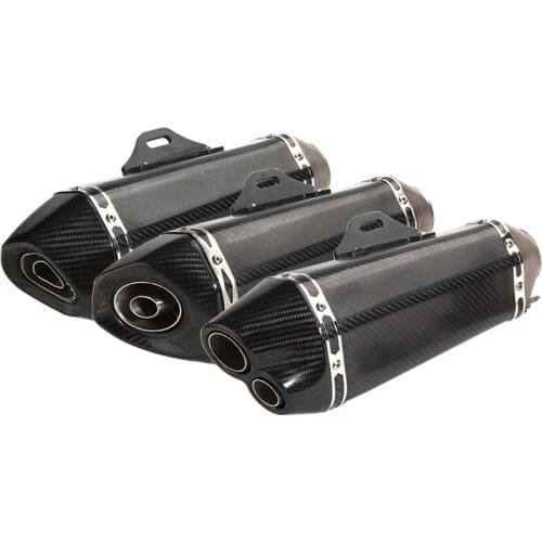 Inlet 51mm Motorcycle Exhaust Muffler End Pipe Motorbike Pitbike Scooters Exhaust Slip On Carbon Fiber Escape Moto Universal