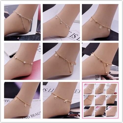 Anklets for Women Leg Jewelry Foot Wholesale Body Chain Beach Accessories Bracelet Pied Indian Boho Sandals Cuban Link Anklet